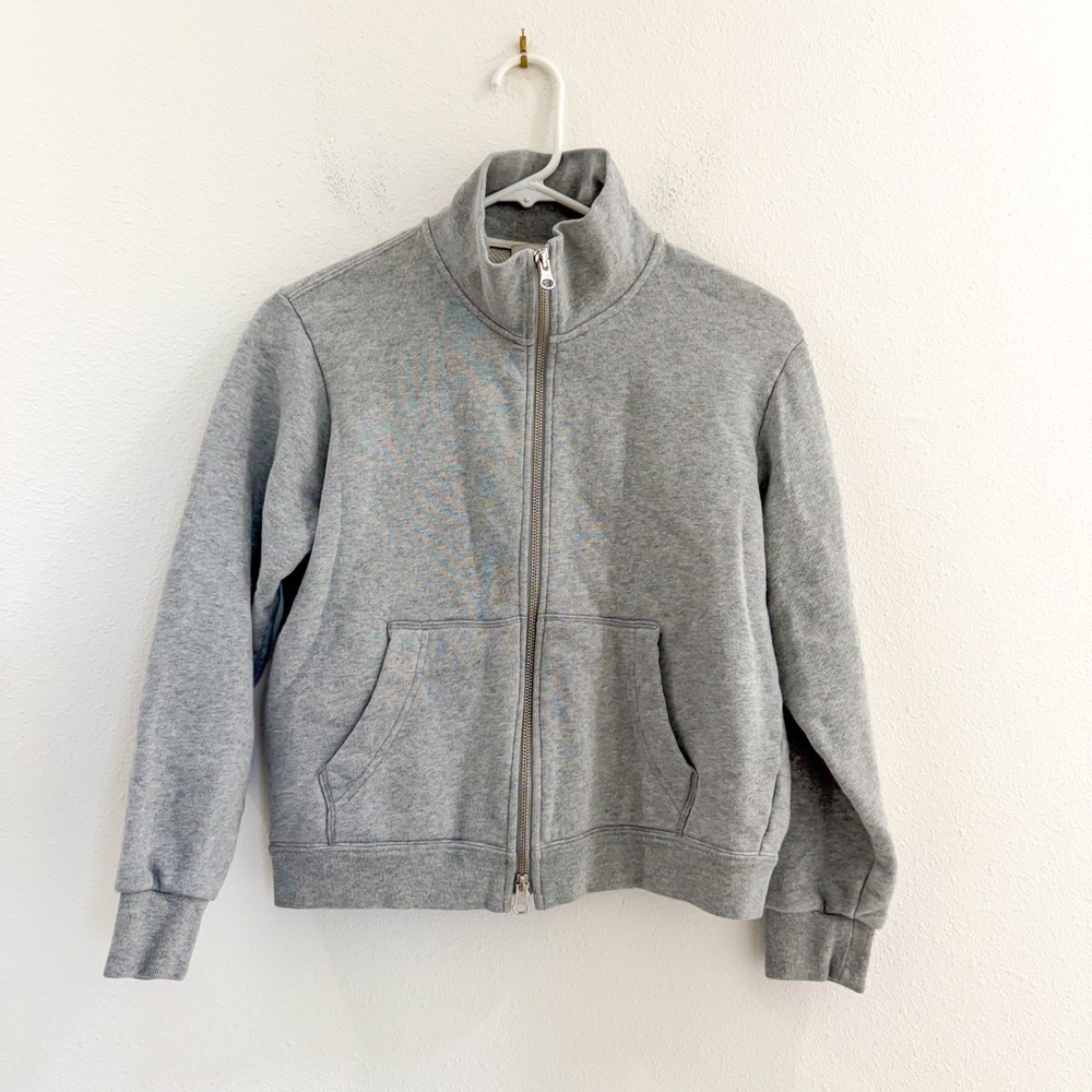 AYR 100% Cotton Full Zip Sweatshirt Jacket Gray Hiking Athleisure S